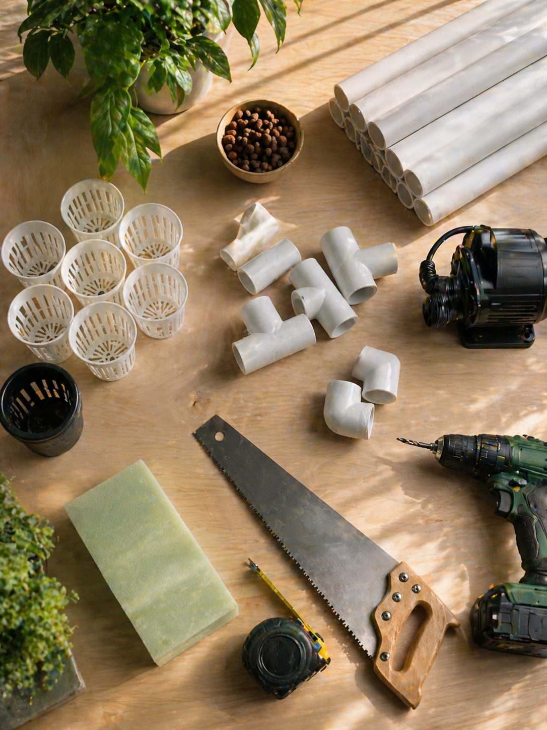 Materiales para construir sistema hidropónico